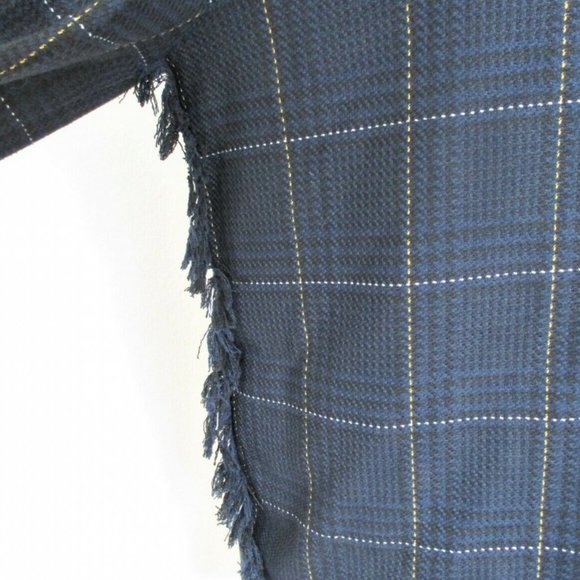 H&M | Plaid Knit Fringe Long Sleeve Blouse - Picture 3 of 8